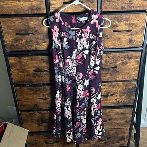 Calvin Klein Purple Floral Midi Dress